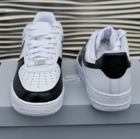 Custom Nike Air Force 1 Black White Panda